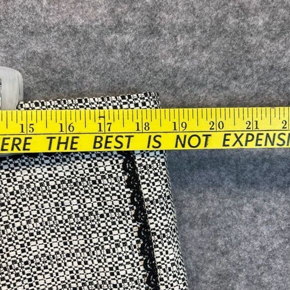 NWT KARL LAGERFELD Skirt Womens Size 16 Black White Tweed A-Line Mini Flat Front - Picture 10 of 16